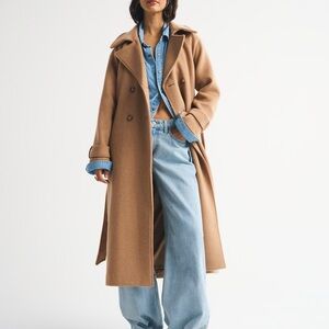 Abercrombie & Fitch Camel Wool Coat